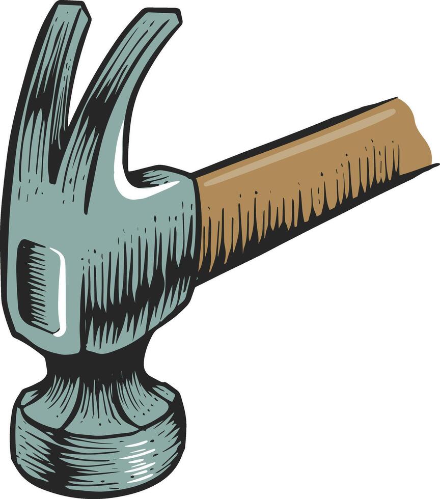 Claw hammer icon  style color vector illustration