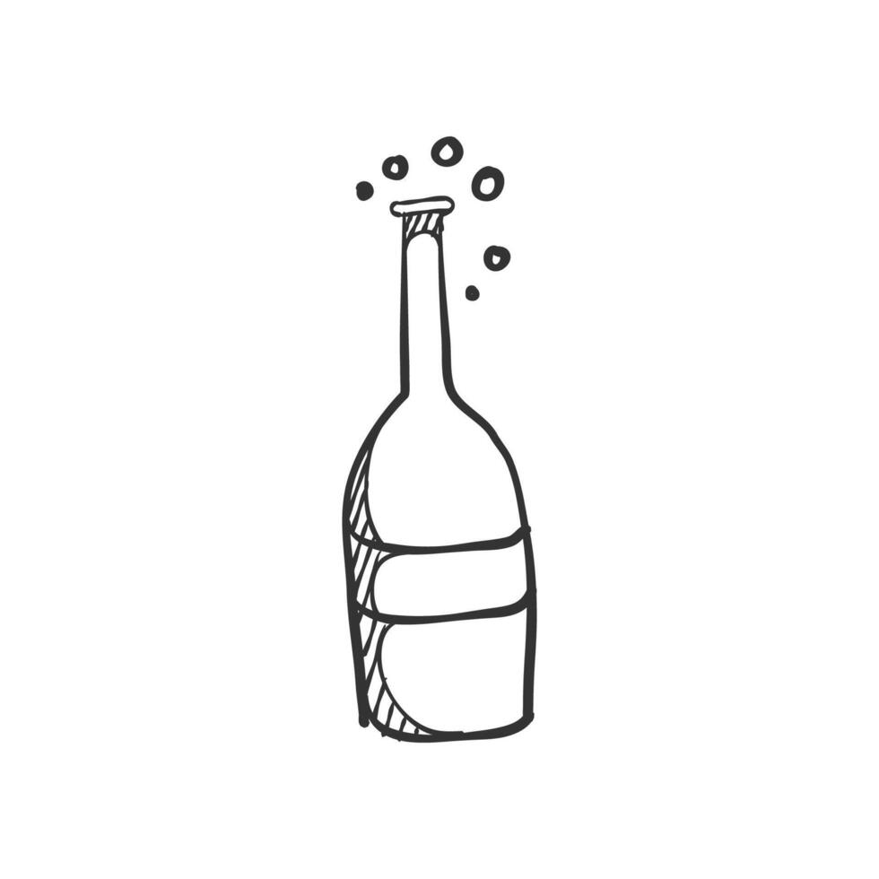 Bottle icon in hand drawn doodle vector