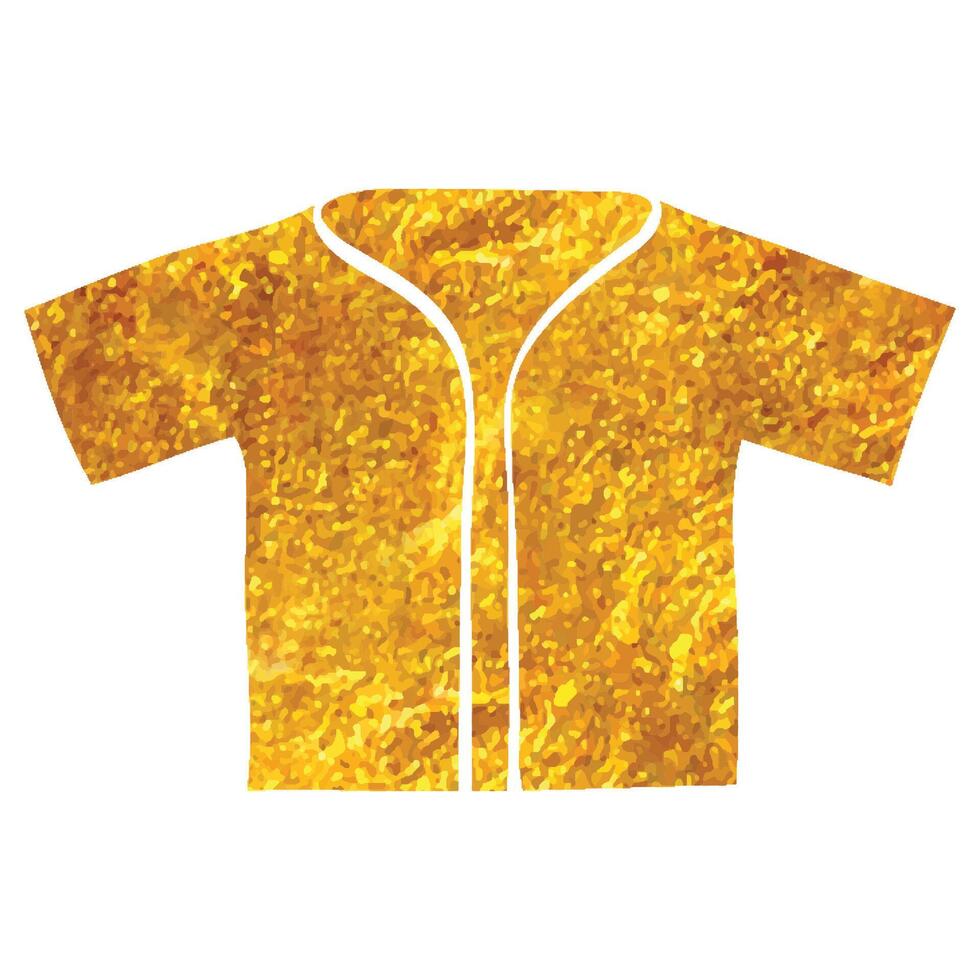 mano dibujado camisa icono en oro frustrar textura vector ilustración