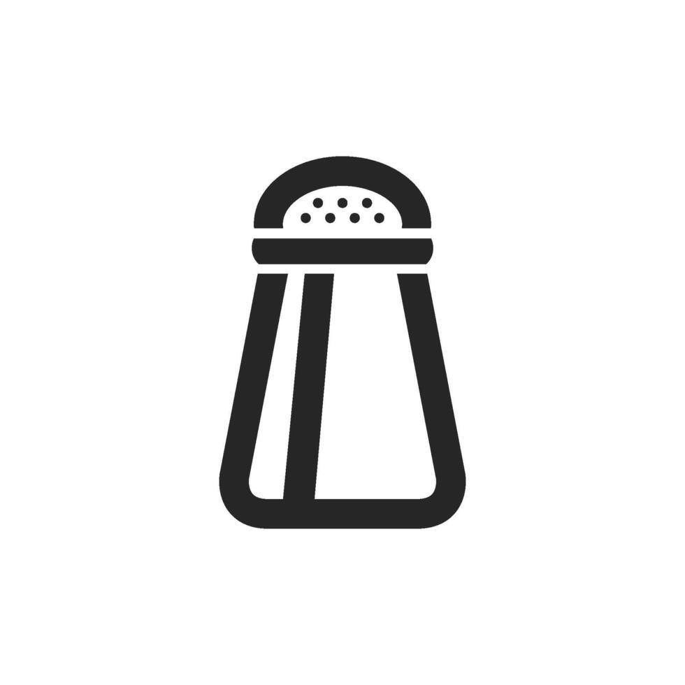 Pepper pot icon in thick outline style. Black and white monochrome vector illustration.