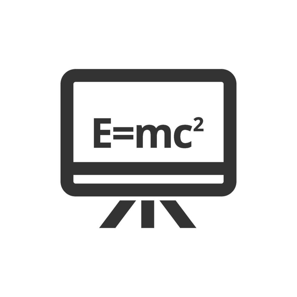 Blackboard icon in thick outline style. Black and white monochrome vector illustration.