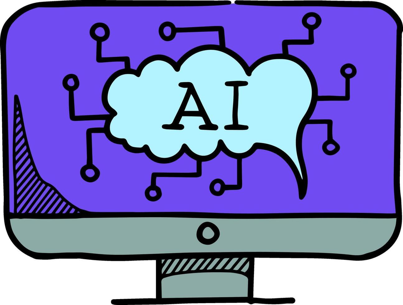 Artificial intelligence concept icon  style color vector illustration