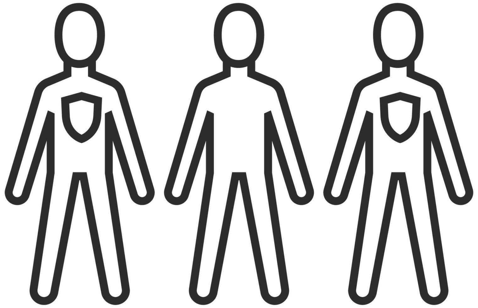 Herd immunity concept icon in thin outline. Vector illustration.