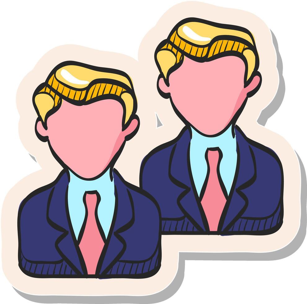 Hand drawn sticker style icon Businessman vector