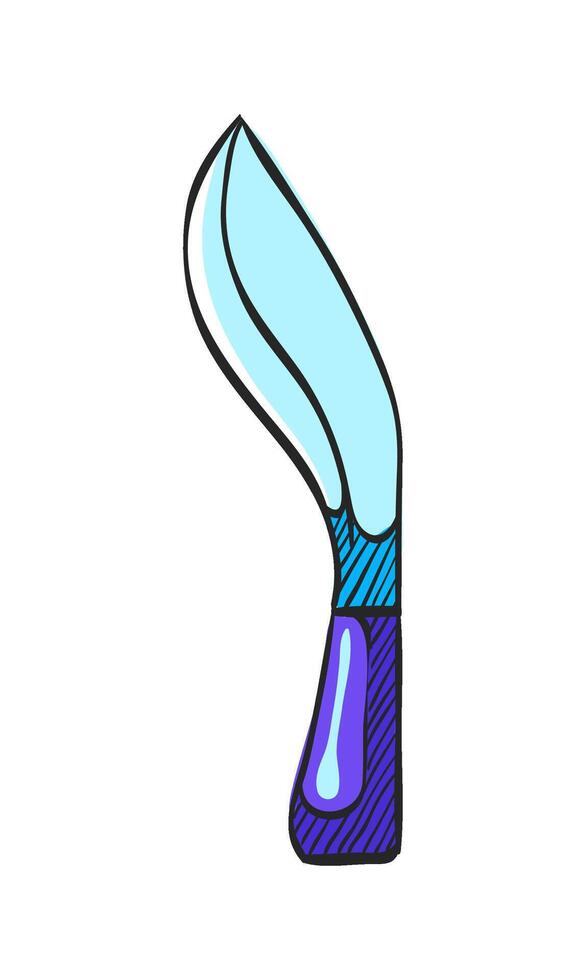 cuchillo icono en mano dibujado color vector ilustración