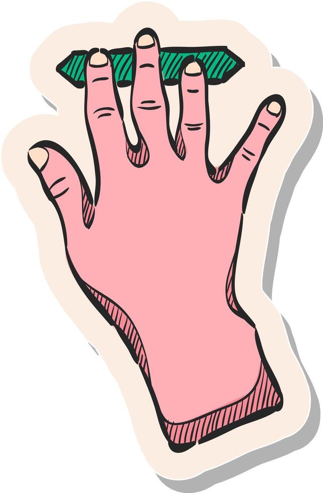 Hand drawn sticker style icon touchpad gesture vector