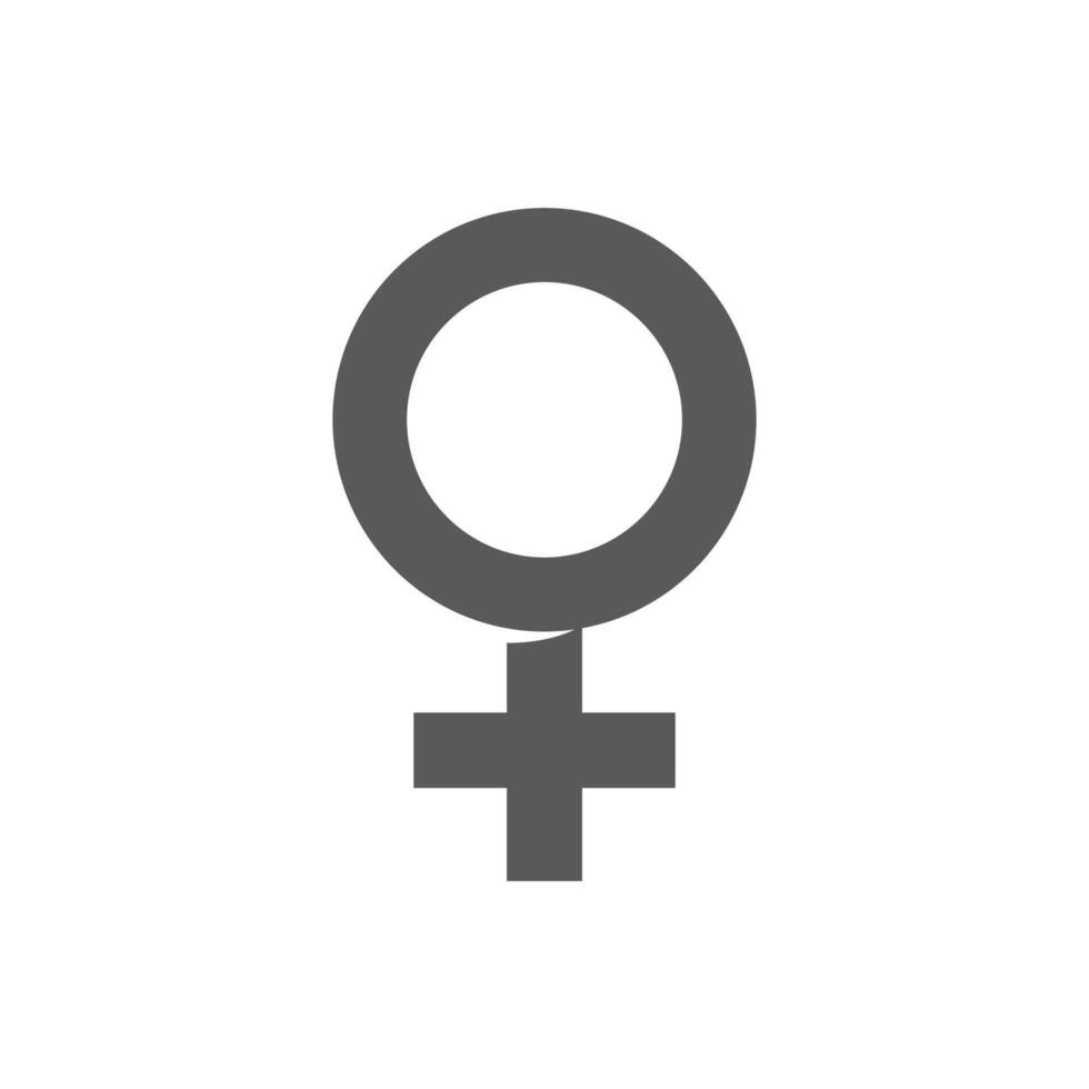 Female symbol icon in grayscale. Vector illustration.