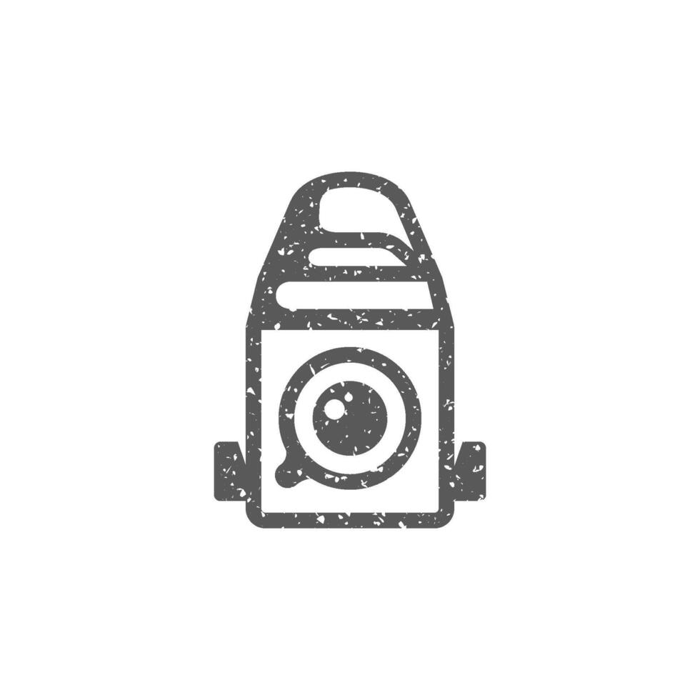 Camera icon in grunge texture vector illustration