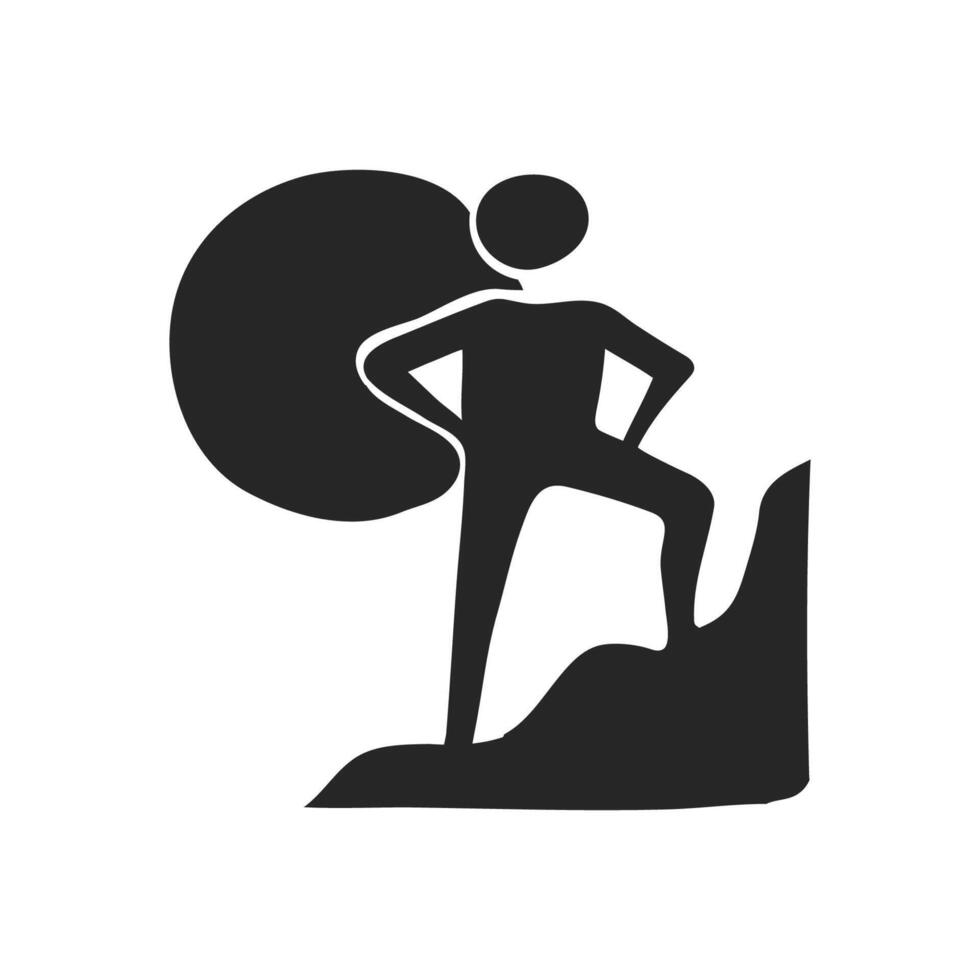 Hand drawn Rock climbing vector illustration