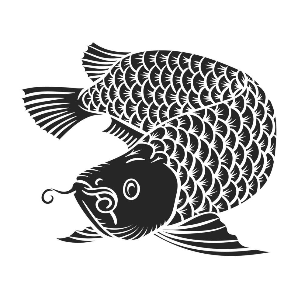 Hand drawn arowana fish vector illustration