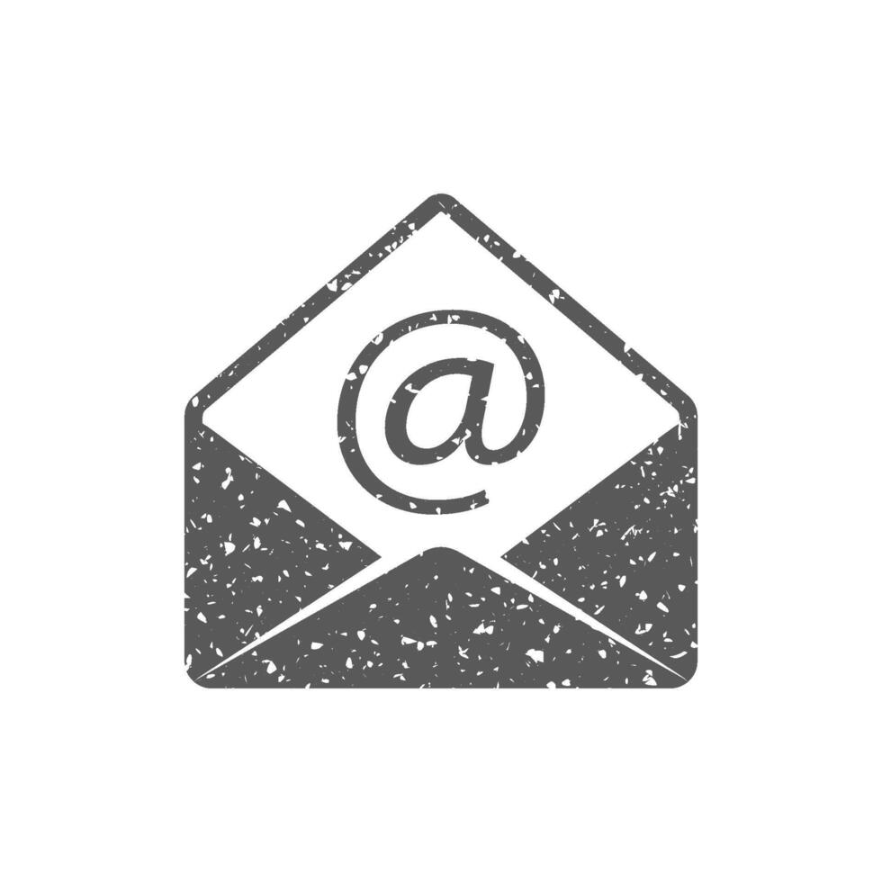 Email icon in grunge texture vector illustration