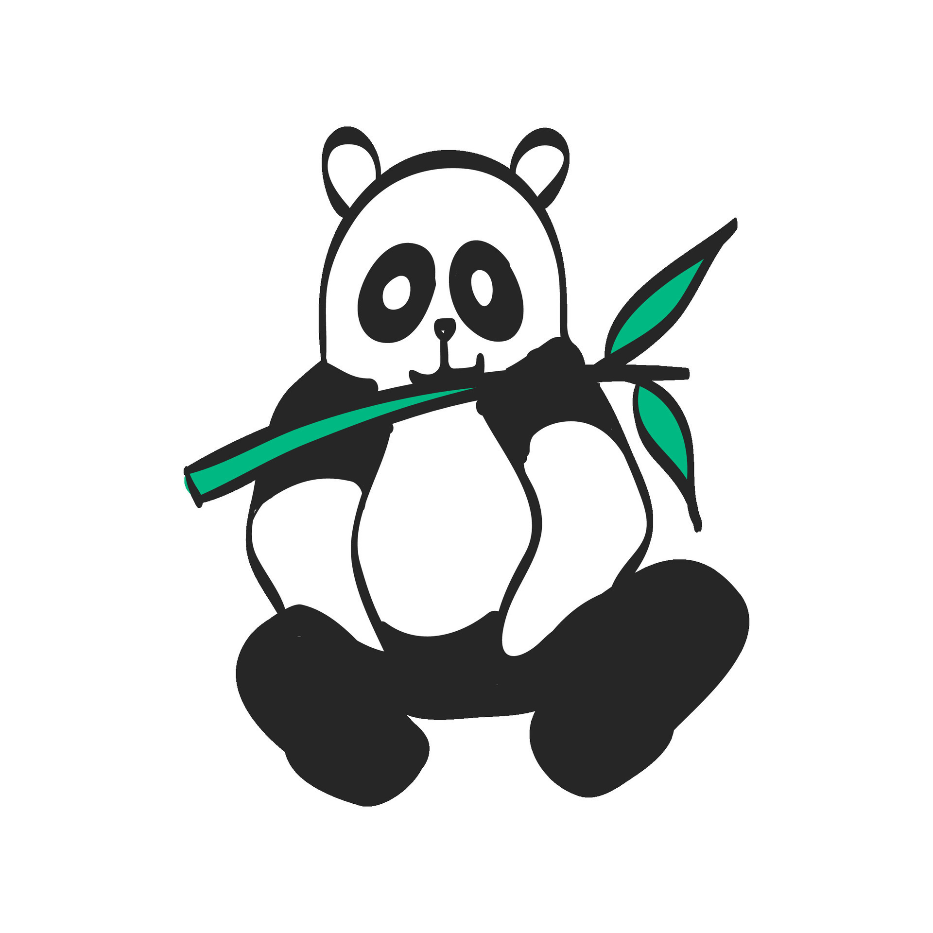 Panda icon in hand drawn color vector illustration 39370132 Vector Art