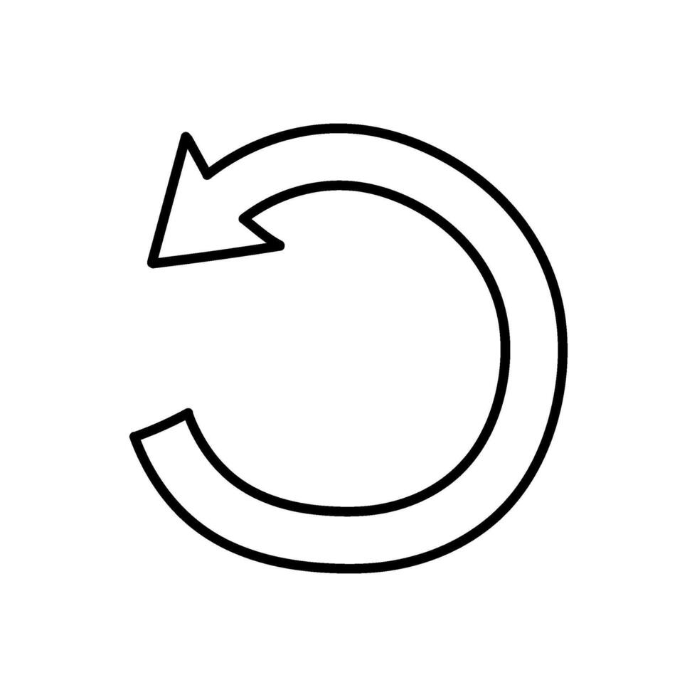 Counterclockwise rotating arrow icon. Hand drawn vector illustration. Editable line stroke.