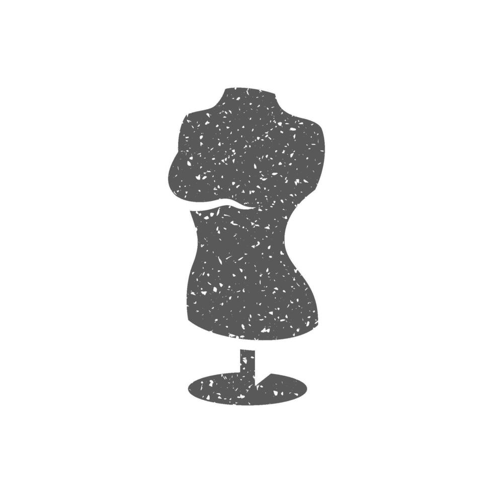 Mannequin icon in grunge texture vector illustration