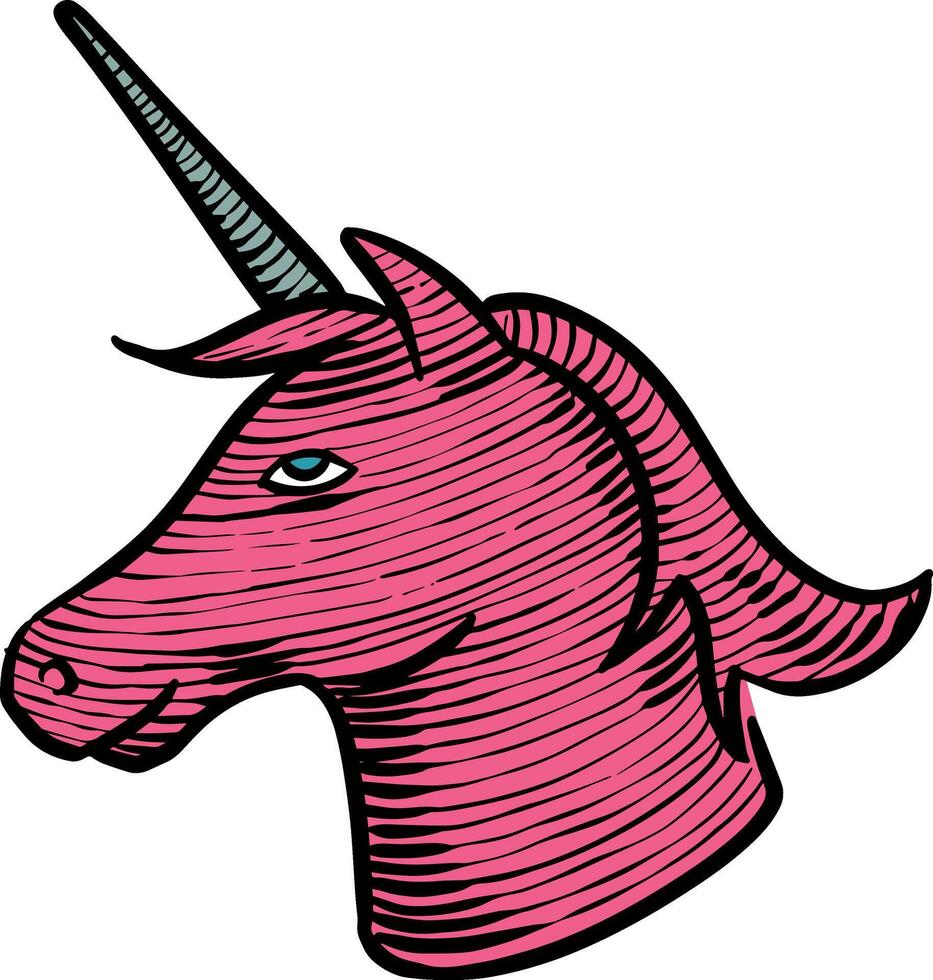 mano dibujado unicornio animal color vector ilustración