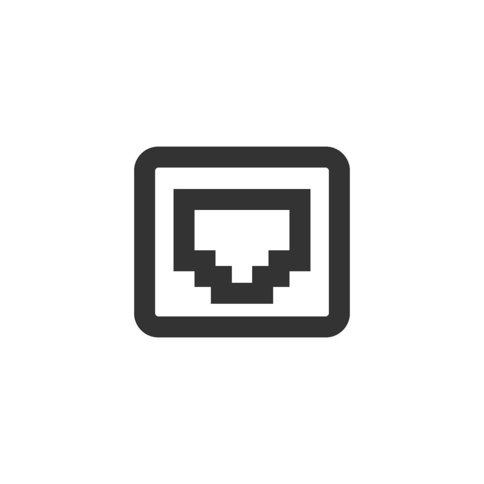 Local area connector icon in thick outline style. Black and white monochrome vector illustration.