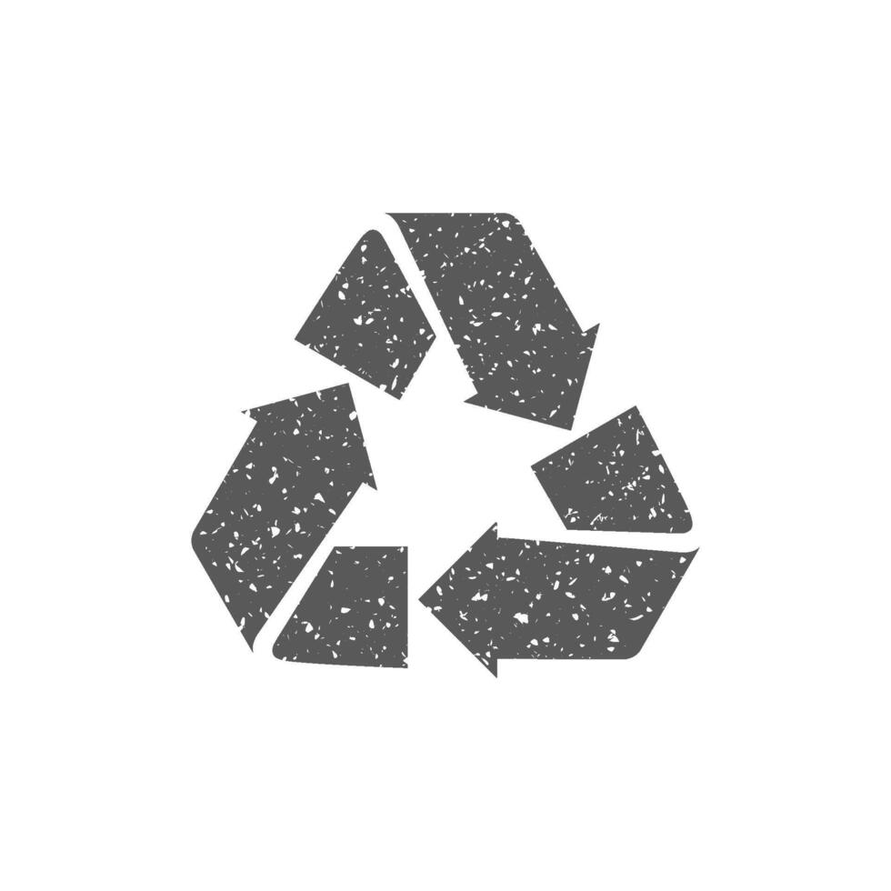 Recycle symbol icon in grunge texture vector illustration