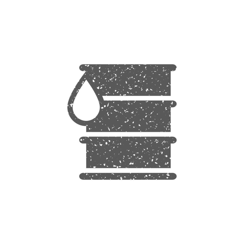 Oil barrel icon in grunge texture vector illustration