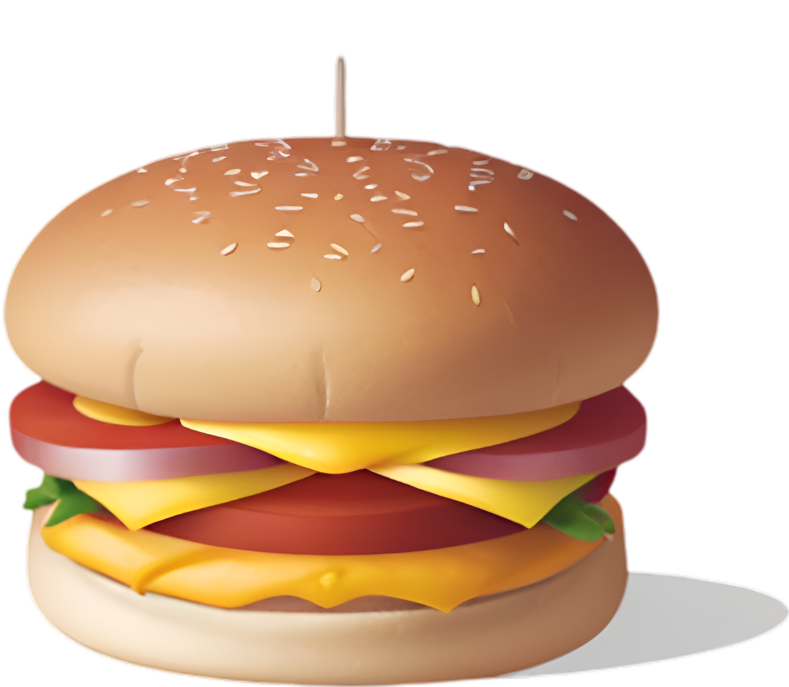 ai generado hamburguesa icono, linda vistoso hamberger icono. png