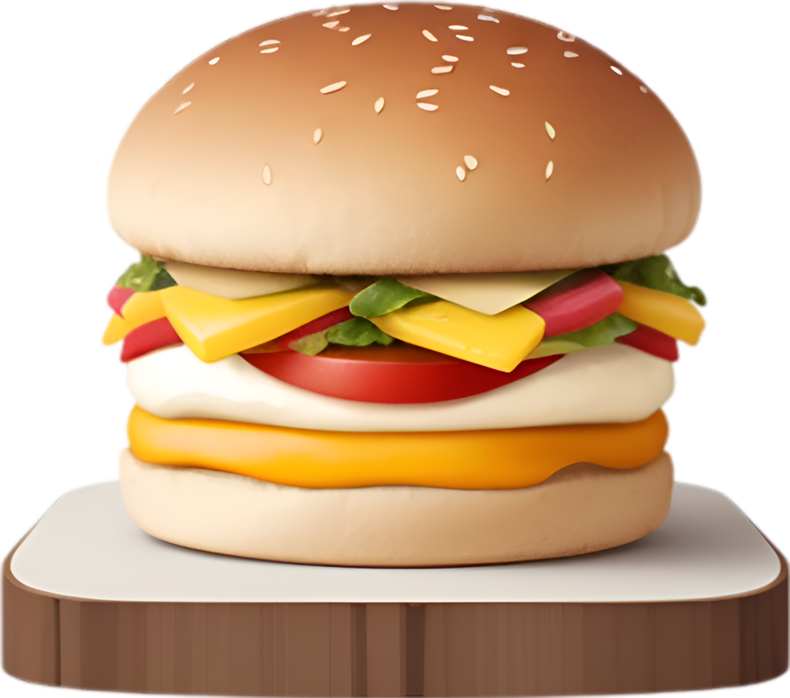 AI generated Hamburger icon, cute colorful Hamberger icon. png