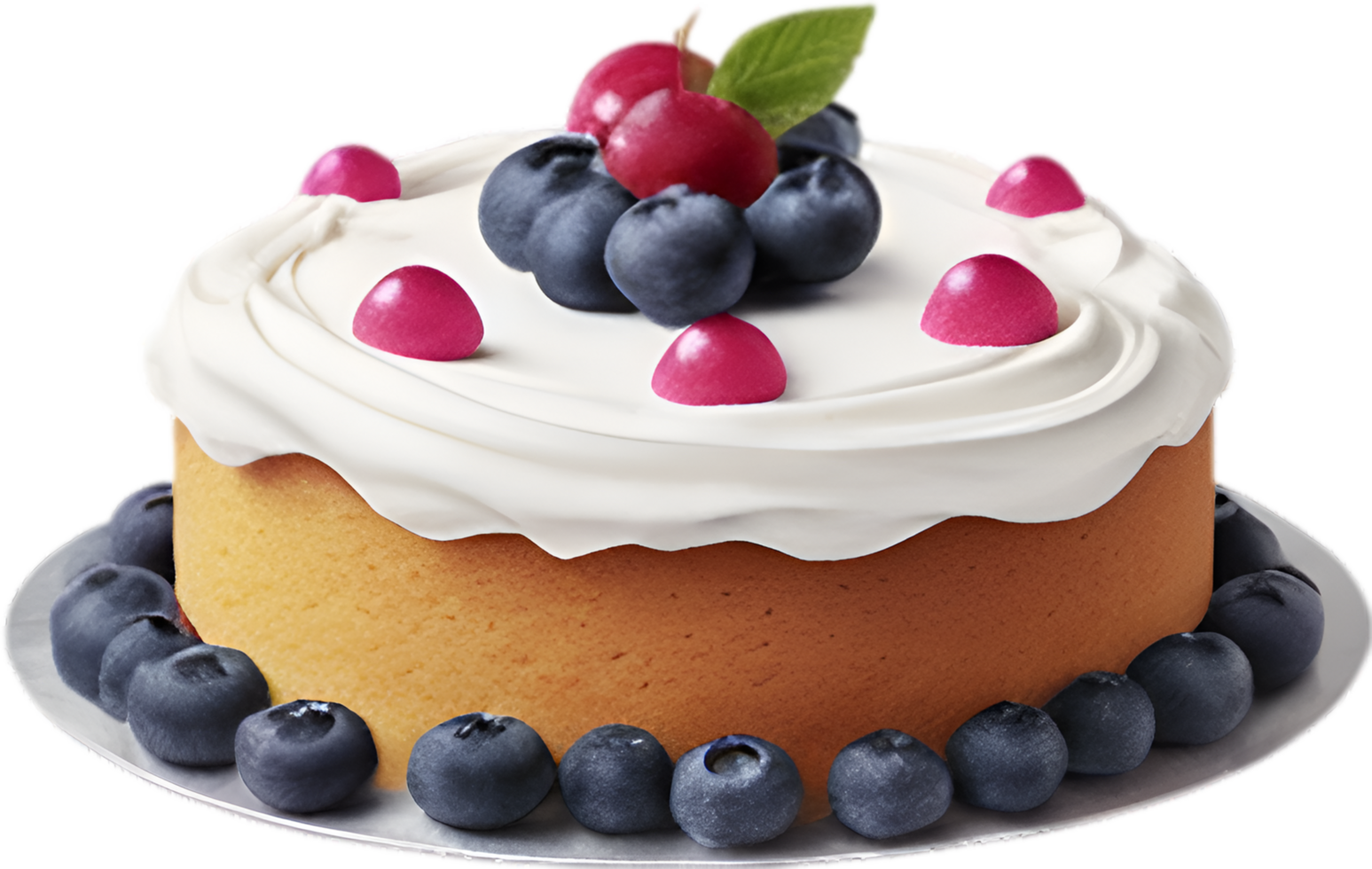AI generated Blueberry cake icon, Cute colorful blueberry cake icon. png