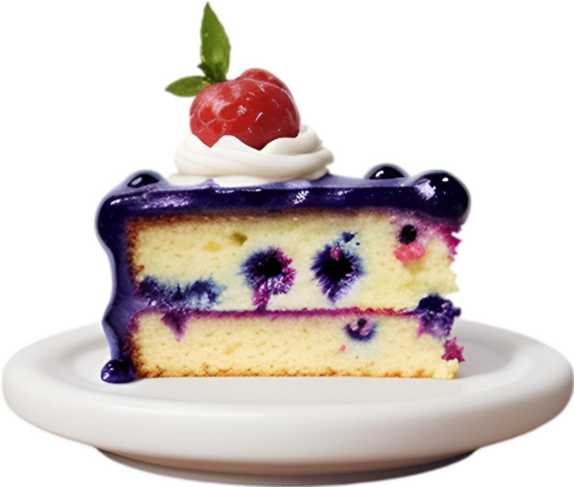 AI generated Blueberry cake icon, Cute colorful blueberry cake icon. png