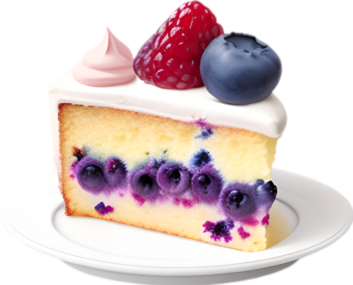 AI generated Blueberry cake icon, Cute colorful blueberry cake icon. png