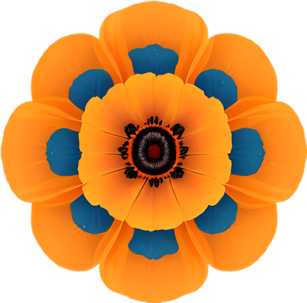 AI generated Flower icon, close-up of a cute colorful flower icon. png