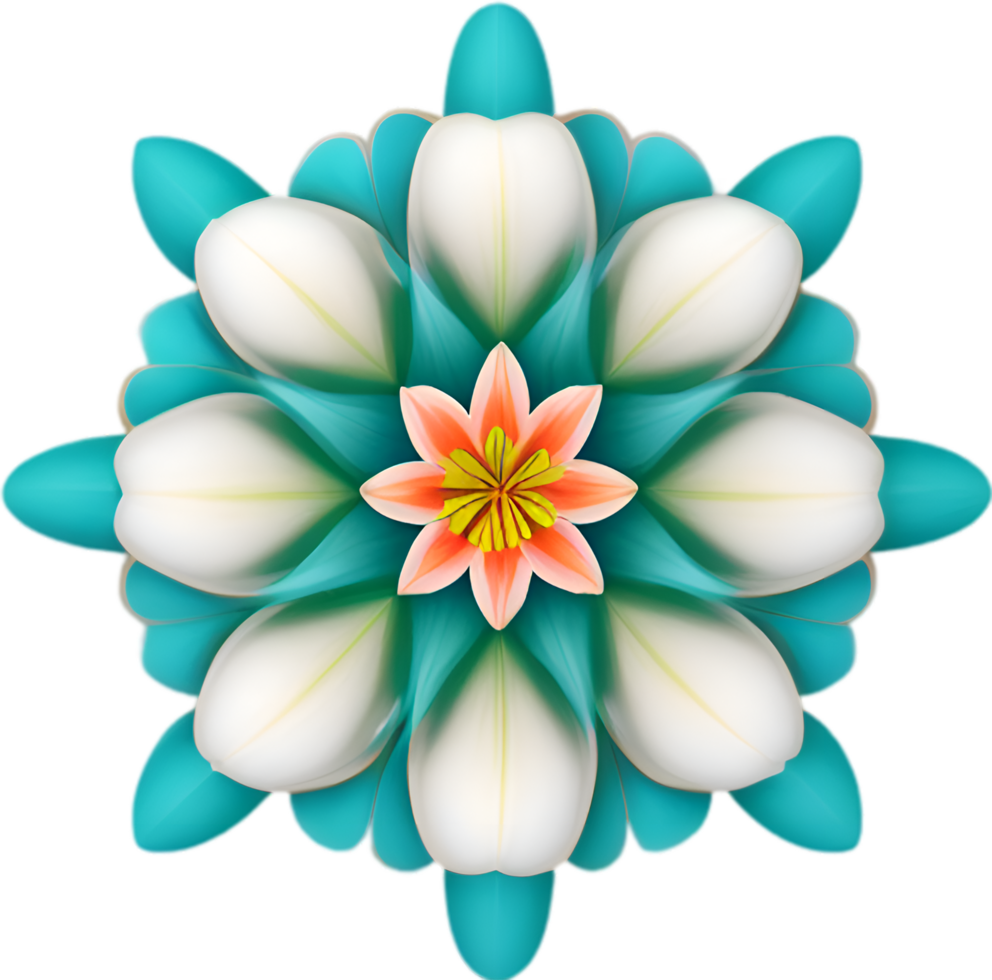AI generated Flower icon, close-up of a cute colorful flower icon. png