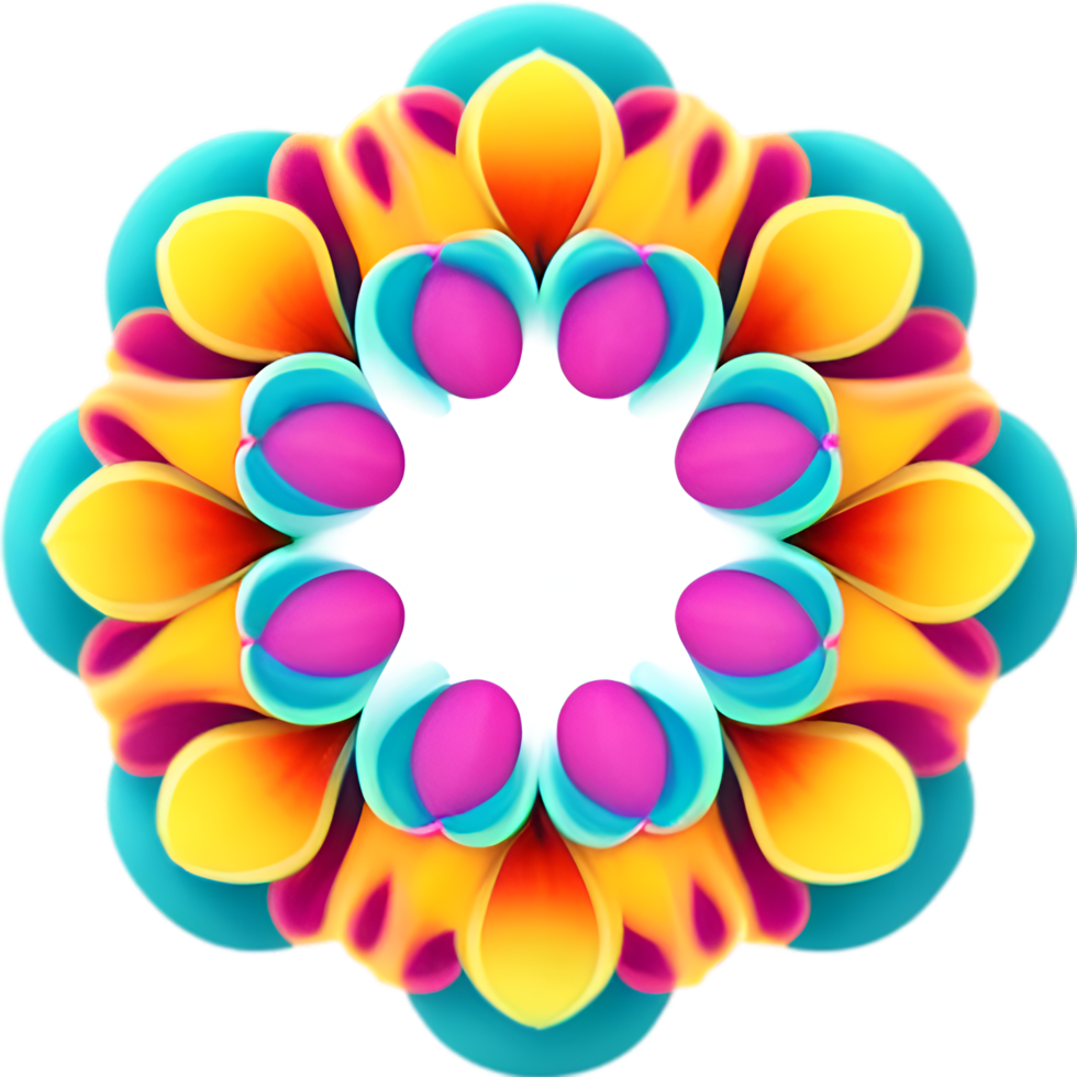 AI generated Flower icon, close-up of a cute colorful flower icon. png