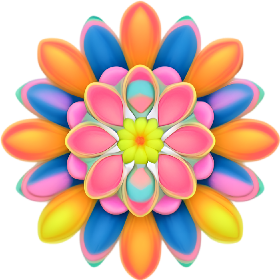 AI generated Flower icon, close-up of a cute colorful flower icon. png