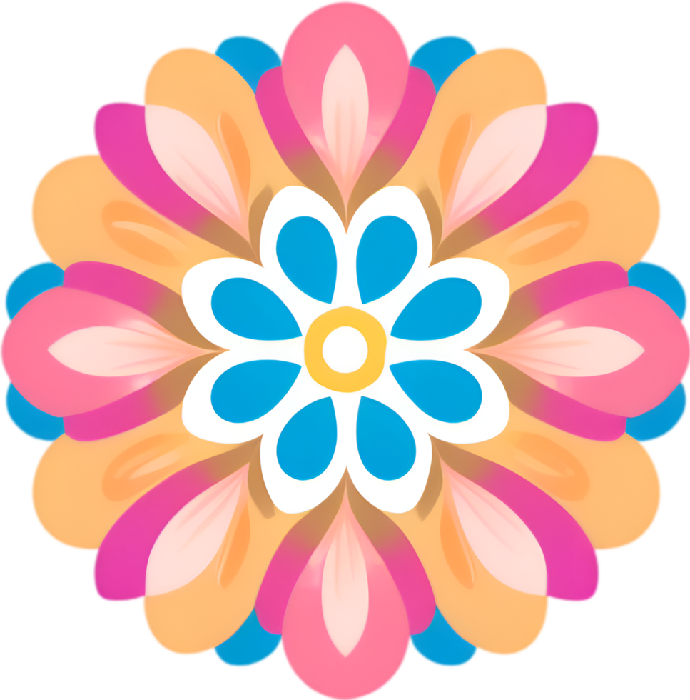 AI generated Flower icon, close-up of a cute colorful flower icon. png