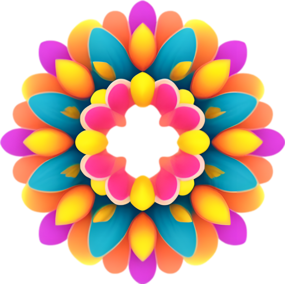 AI generated Flower icon, close-up of a cute colorful flower icon. png