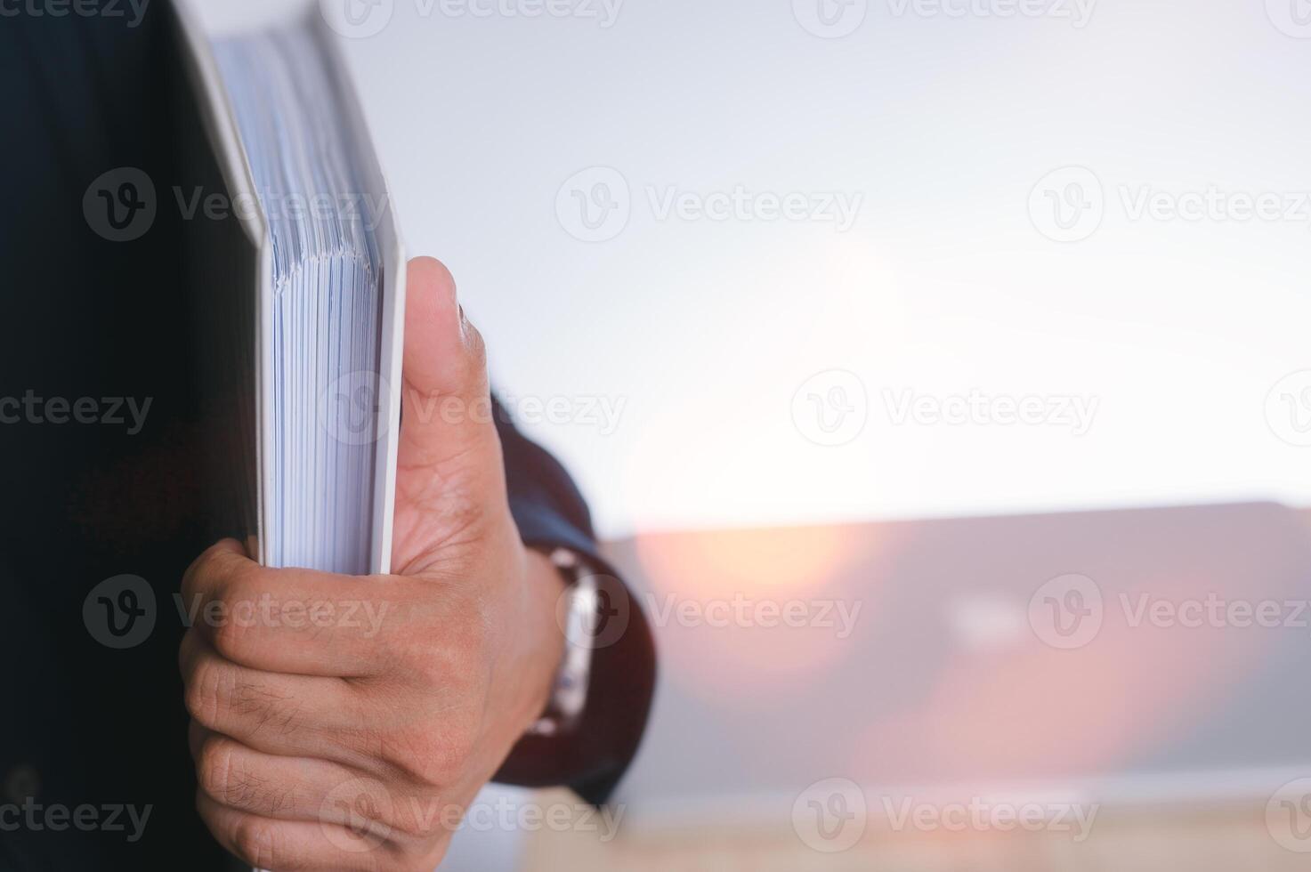 businessman holding a document folder, documentation, document data management system, Document data system Report HR technology Concept photo