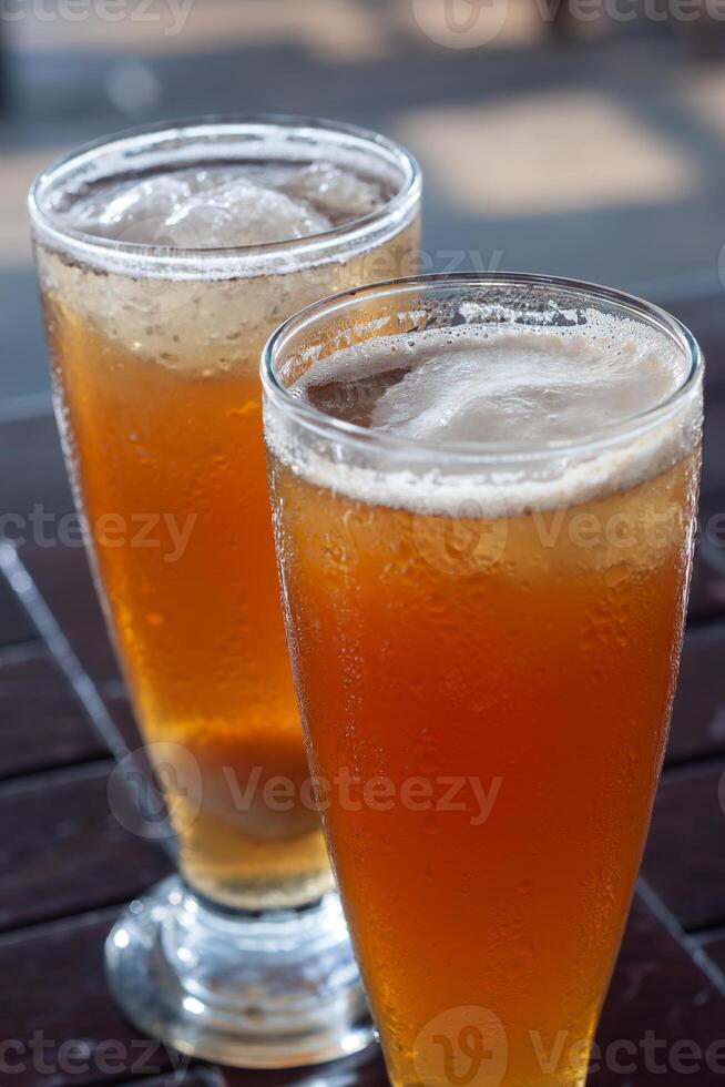 Two glasses of Iced Lychee Tea photo