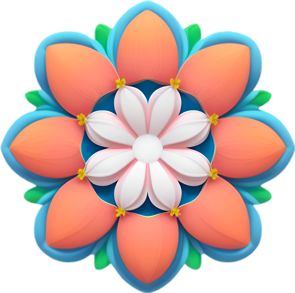 AI generated Flower icon, close-up of a cute colorful flower icon. png