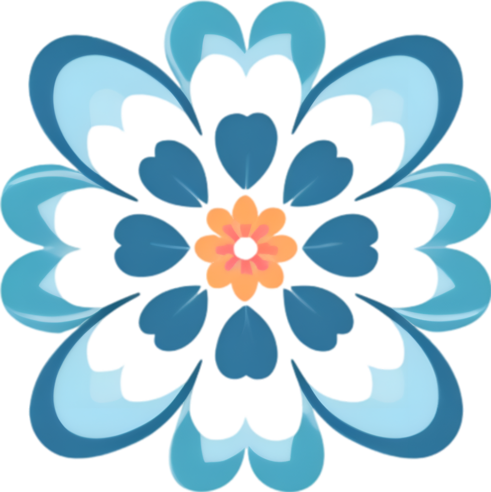 AI generated Flower icon, close-up of a cute colorful flower icon. png