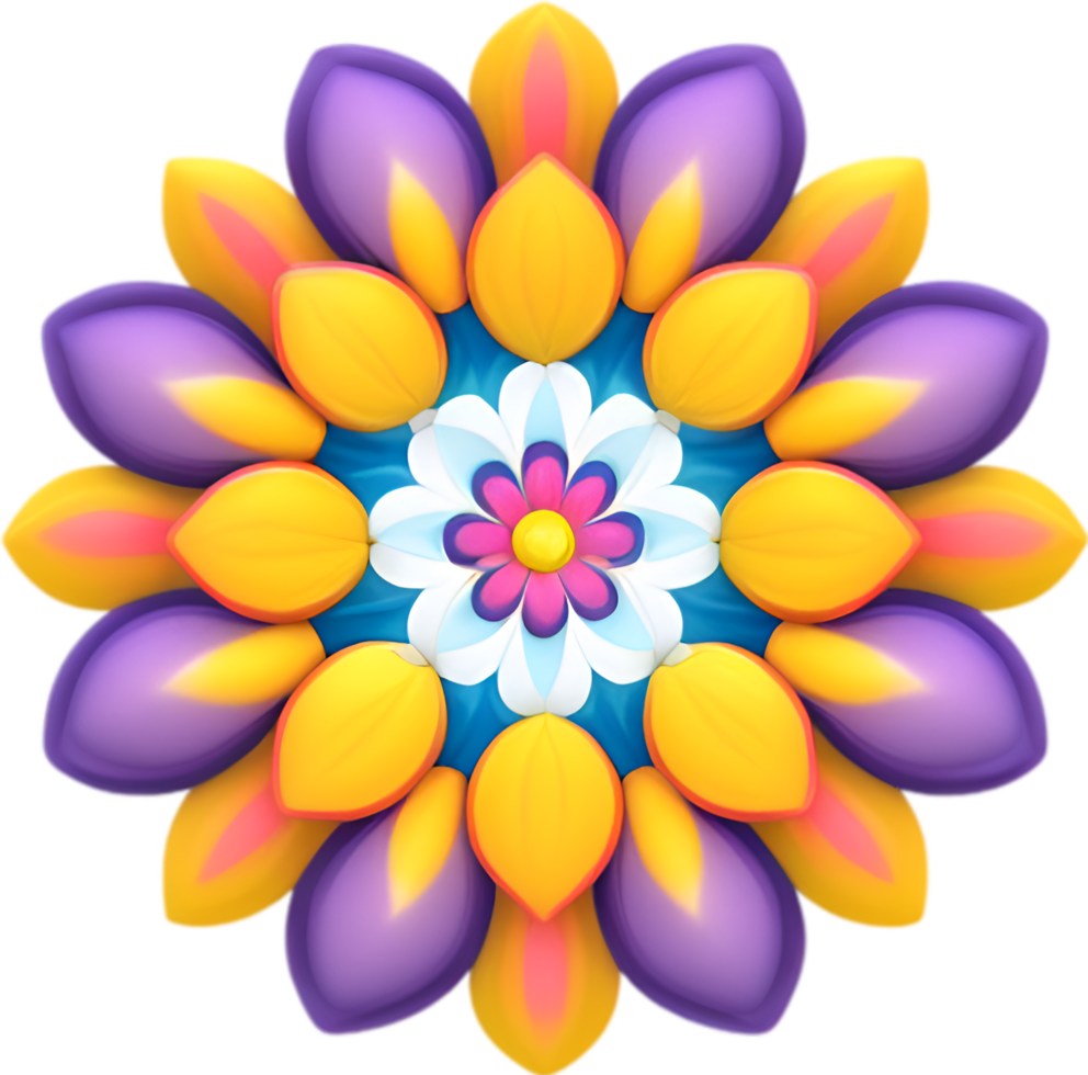 AI generated Flower icon, close-up of a cute colorful flower icon. png