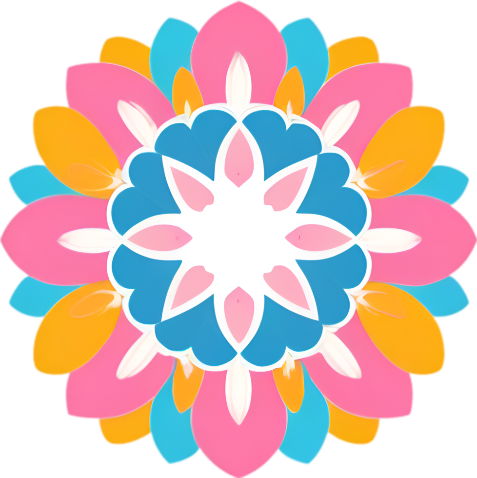 AI generated Flower icon, close-up of a cute colorful flower icon. png