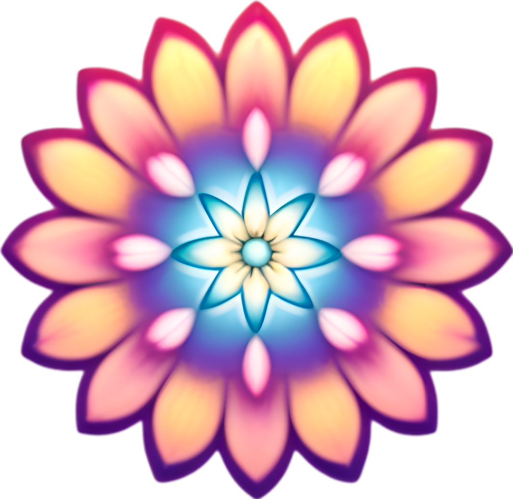 AI generated Flower icon, close-up of a cute colorful flower icon. png