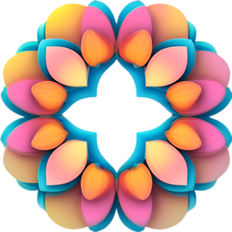 AI generated Flower icon, close-up of a cute colorful flower icon. png