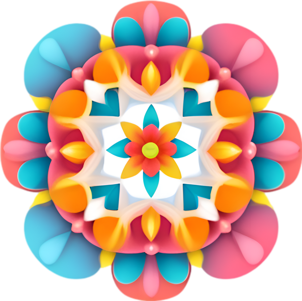 AI generated Flower icon, close-up of a cute colorful flower icon. png