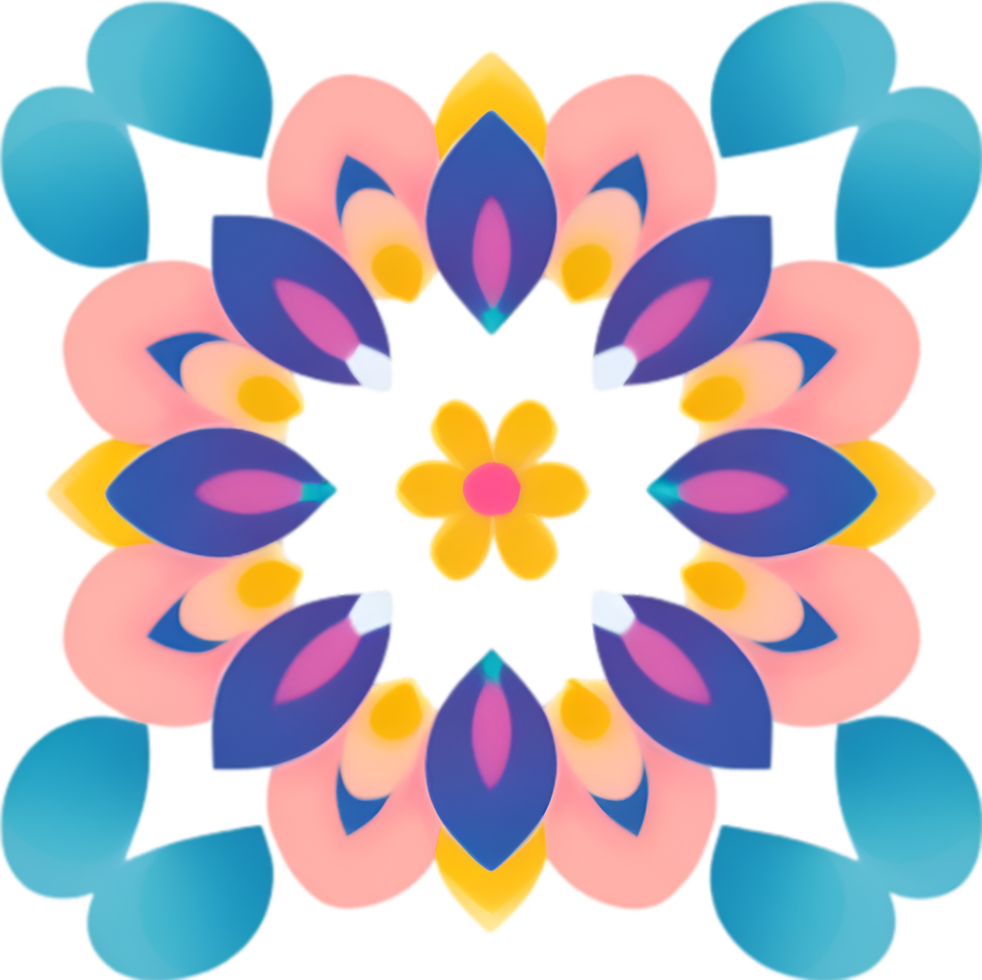 AI generated Flower icon, close-up of a cute colorful flower icon. png