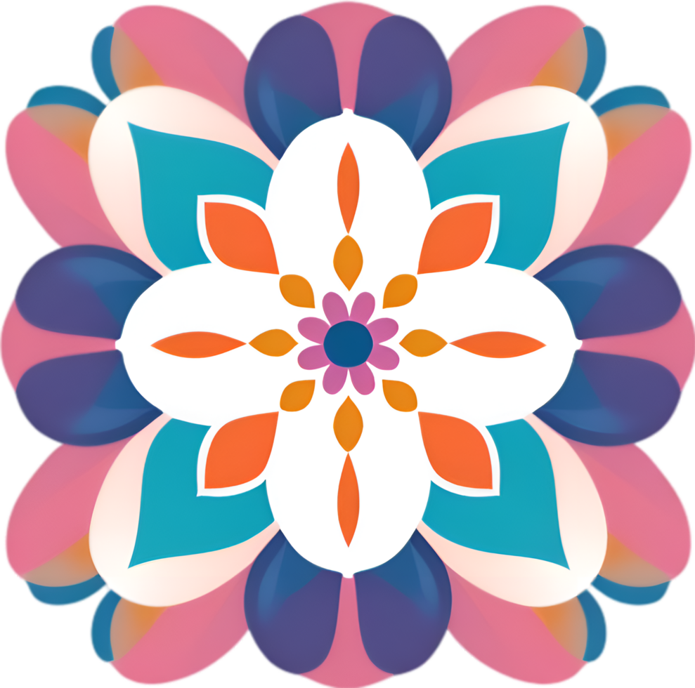 AI generated Flower icon, close-up of a cute colorful flower icon. png