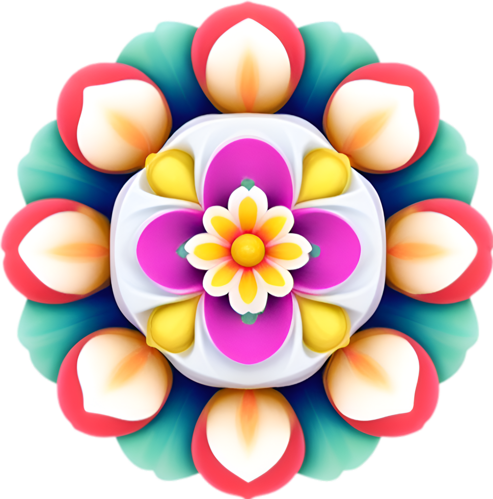 AI generated Flower icon, close-up of a cute colorful flower icon. png