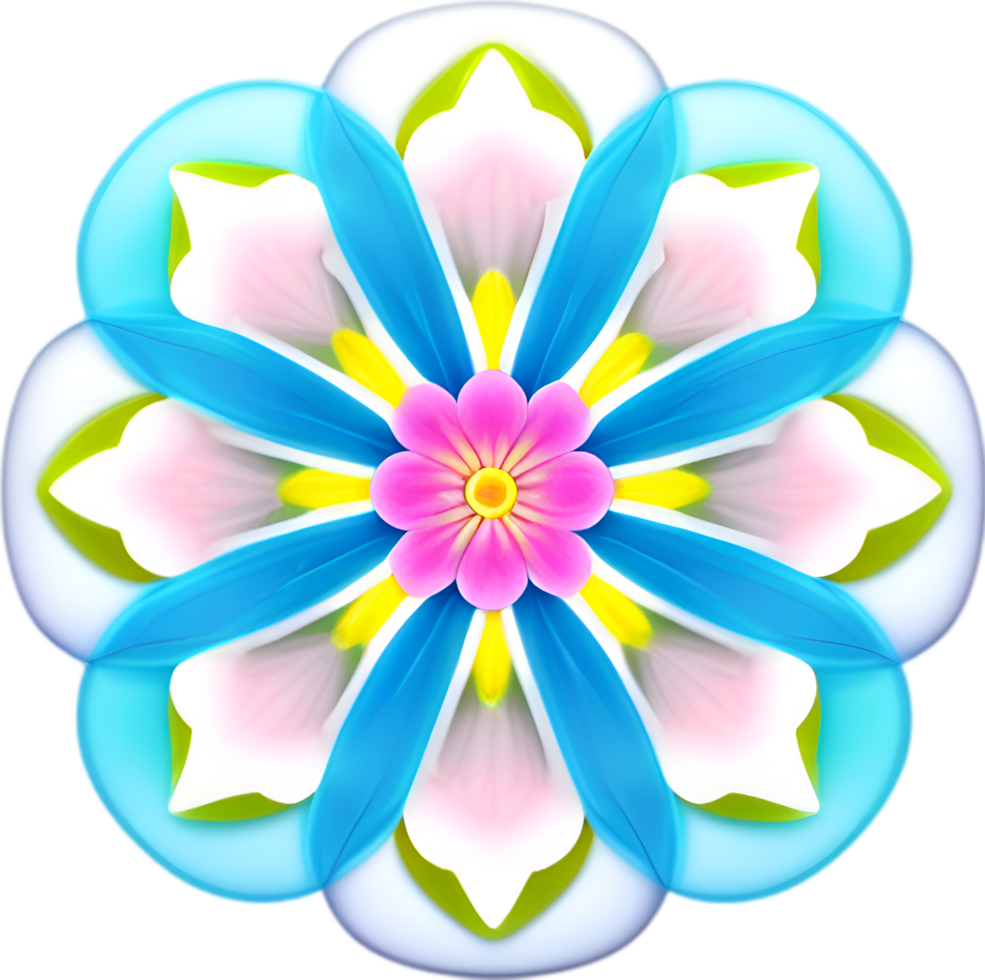 AI generated Flower icon, close-up of a cute colorful flower icon. png