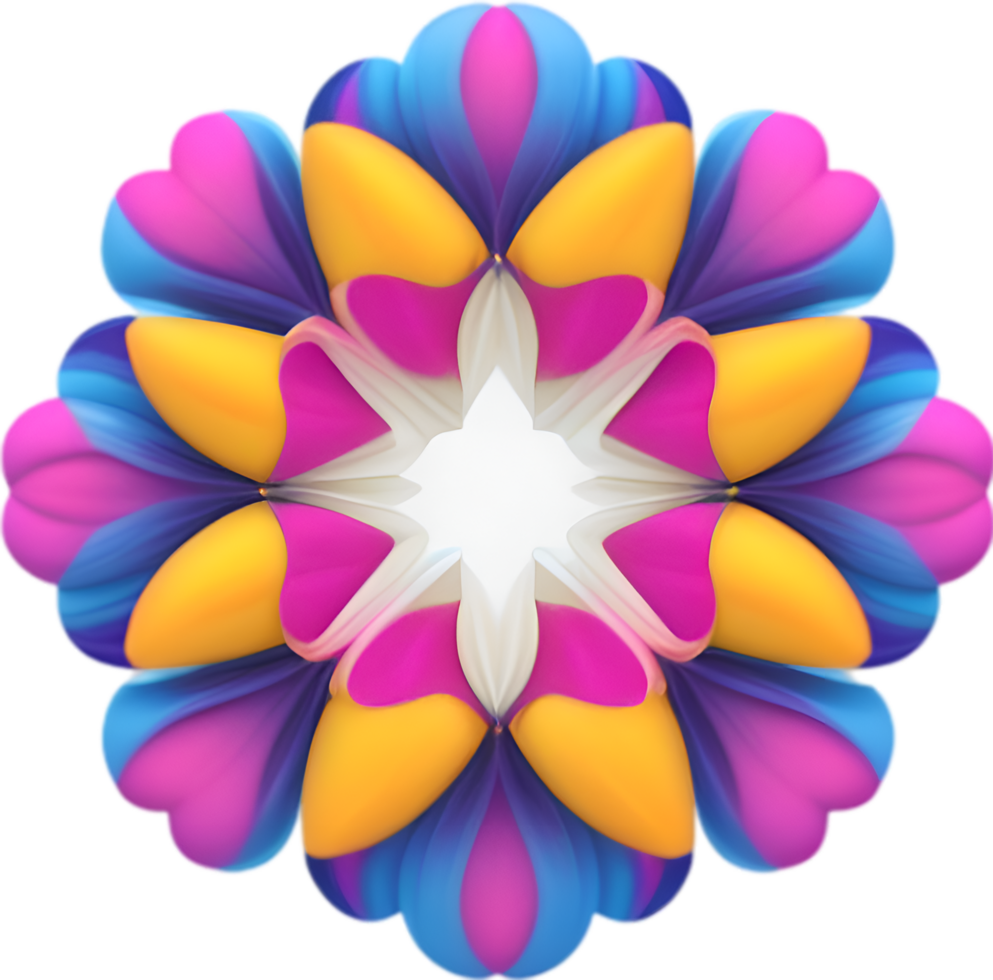 AI generated Flower icon, close-up of a cute colorful flower icon. png