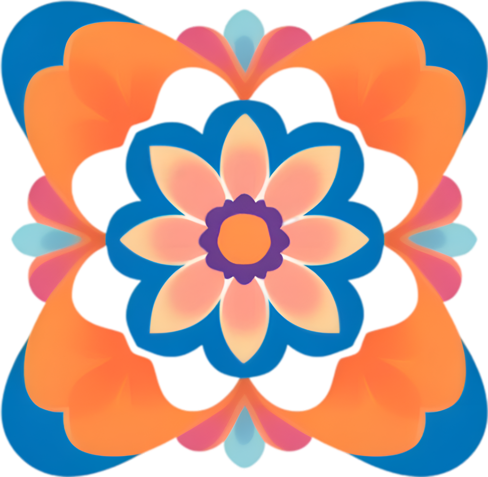 AI generated Flower icon, close-up of a cute colorful flower icon. png