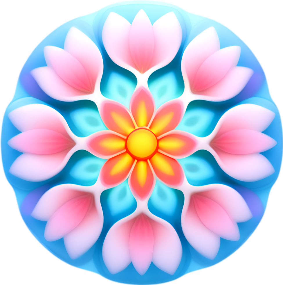 AI generated Flower icon, close-up of a cute colorful flower icon. png