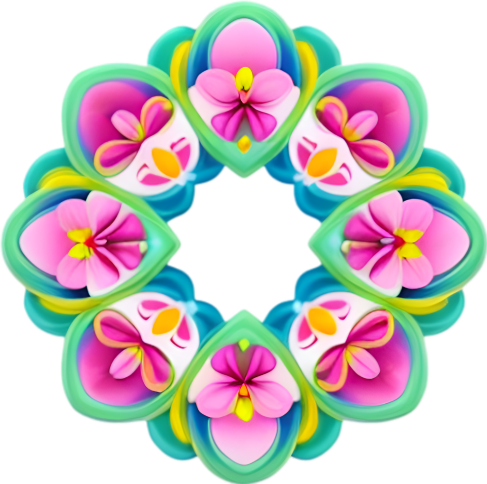 AI generated Flower icon, close-up of a cute colorful flower icon. png